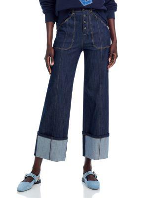 Benji High Rise Cuffed Jeans in Indigo by CINQ A SEPT