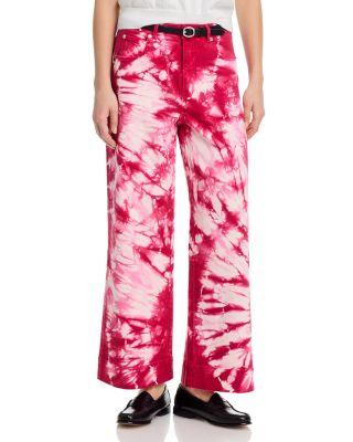 Betsy Tie Dye High Rise Wide Jeans in Goji Berry by CINQ A SEPT