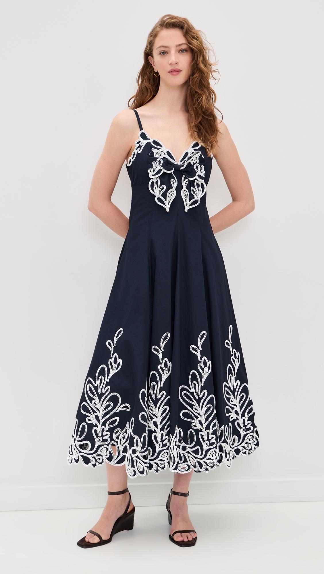 Bloom Embroidered Dama Dress by CINQ A SEPT