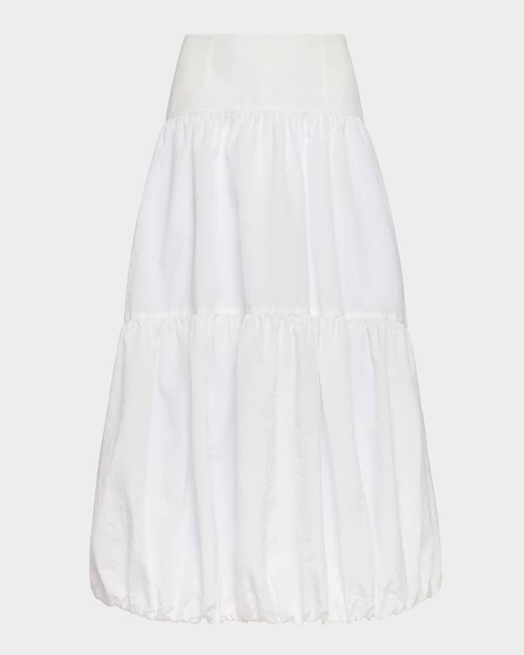 Blythe High-Waist Tiered Midi Skirt by CINQ A SEPT
