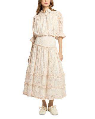 Cazi Puff Sleeve Top & Suki Drop Waist Skirt by CINQ A SEPT