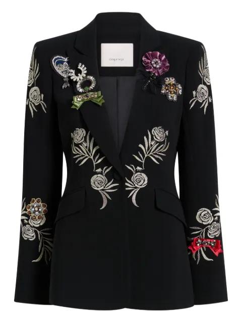 Cheyenne rose-embroidered blazer by CINQ A SEPT