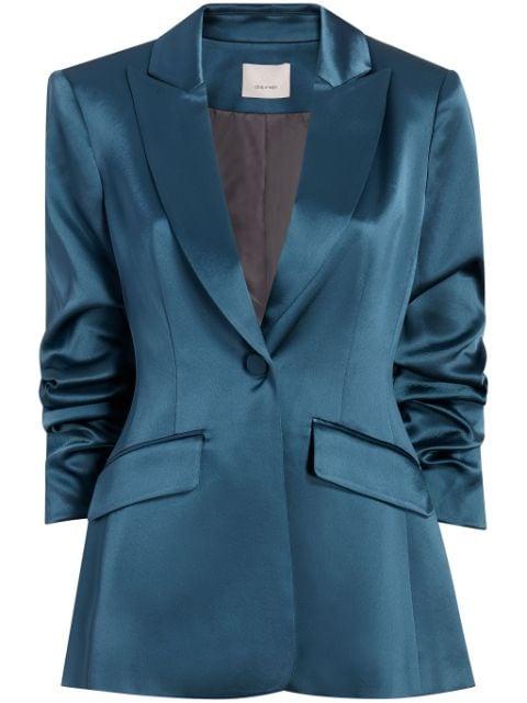 Cheyenne ruched satin blazer by CINQ A SEPT
