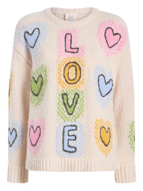 Chunky heart love sweater by CINQ A SEPT