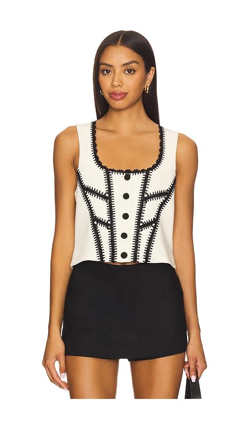 Cinq a Sept Crochet Sinclaire Top in Neutral by CINQ A SEPT