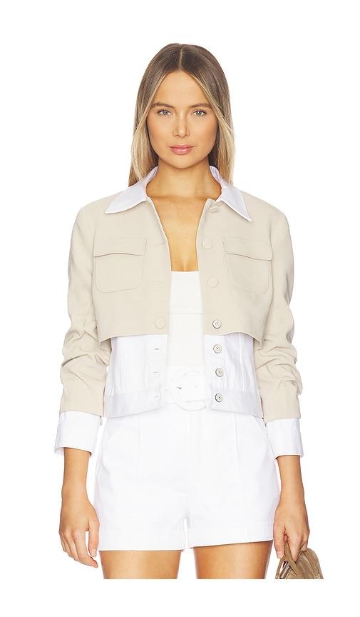 Cinq a Sept Denim Lorraine Jacket in Beige by CINQ A SEPT