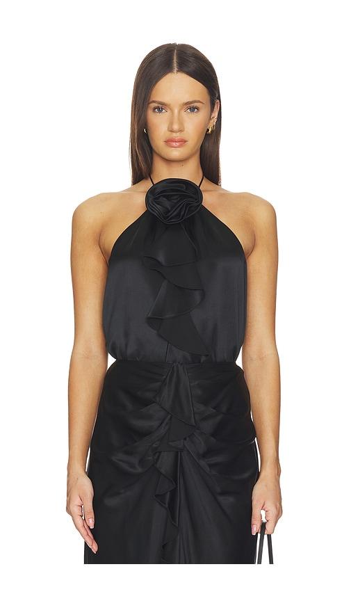 Cinq a Sept Hallie Top in Black by CINQ A SEPT