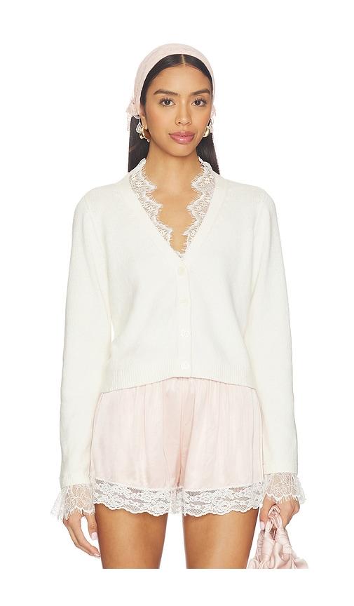 Cinq a Sept Lace Nikko Cardigan in Ivory by CINQ A SEPT