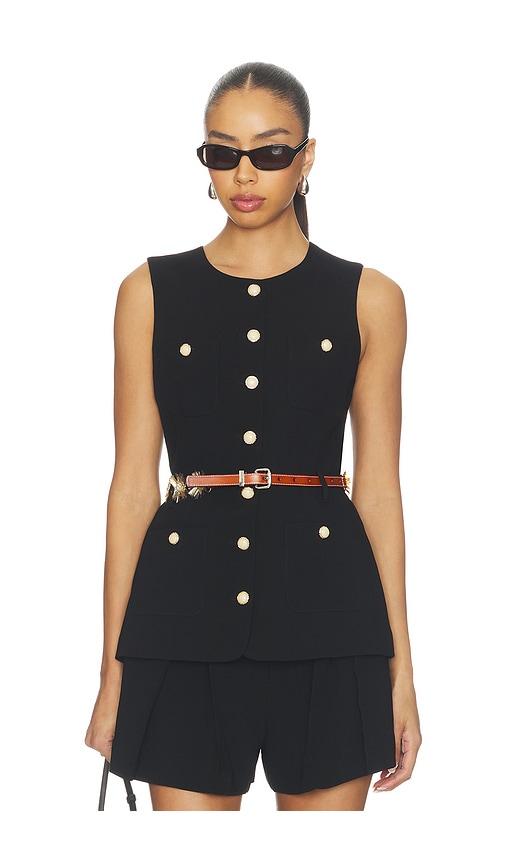 Cinq a Sept Sunflare Belt Kole Vest in Black by CINQ A SEPT