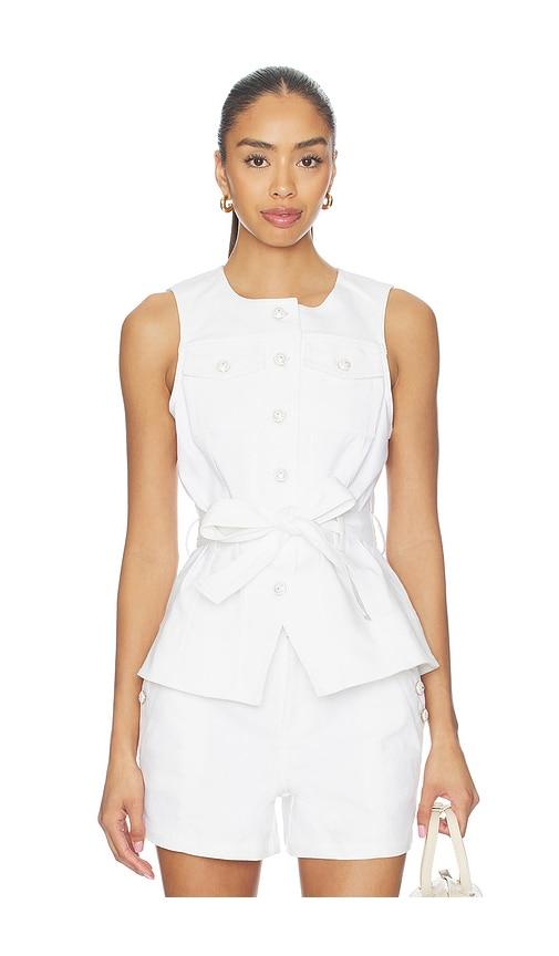 Cinq a Sept White Denim Reenee Vest in White by CINQ A SEPT