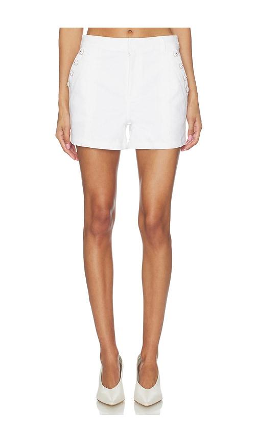Cinq a Sept White Denim Susie Short in White by CINQ A SEPT
