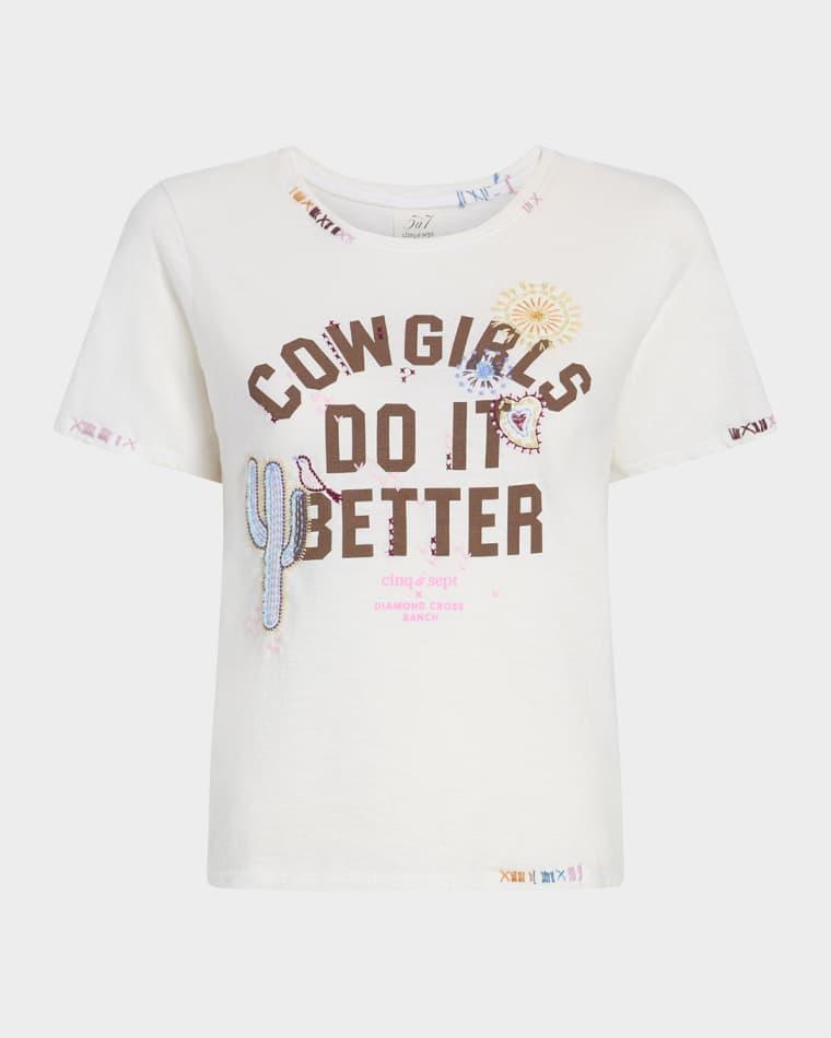 Cowgirls Do It Better Shrunken Tee by CINQ A SEPT
