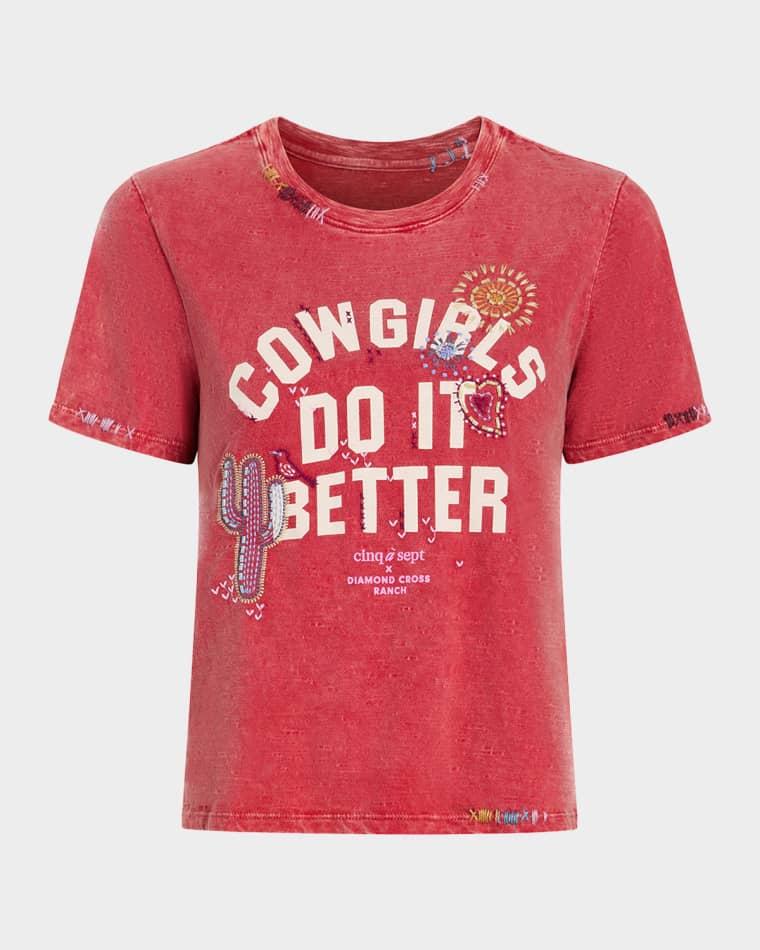 Cowgirls Do It Better Shrunken Tee by CINQ A SEPT