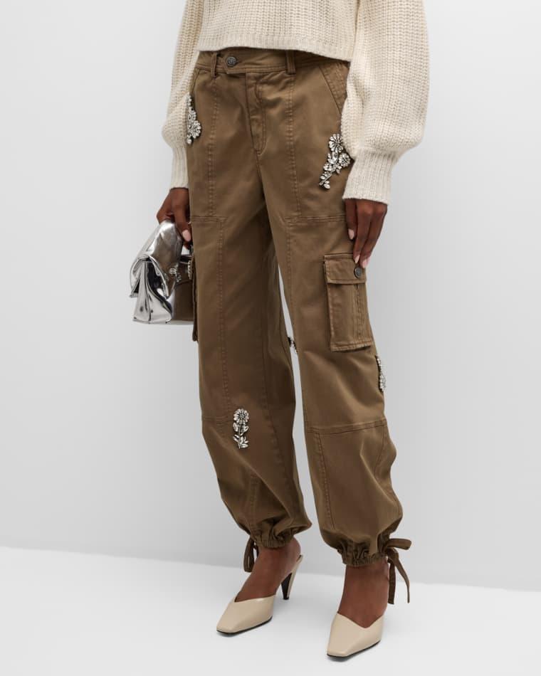 Crystal Chrysanthemum Zola Cargo Pants by CINQ A SEPT