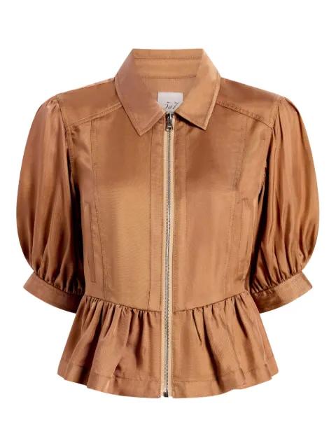 Daphne puff-sleeve ruffled jacket by CINQ A SEPT