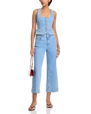 Denim Rowena Top & Joey Wide Leg Ankle Jeans in Zephyr by CINQ A SEPT