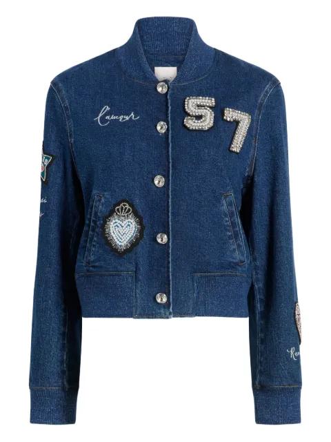 Dominique embellished denim jacket by CINQ A SEPT