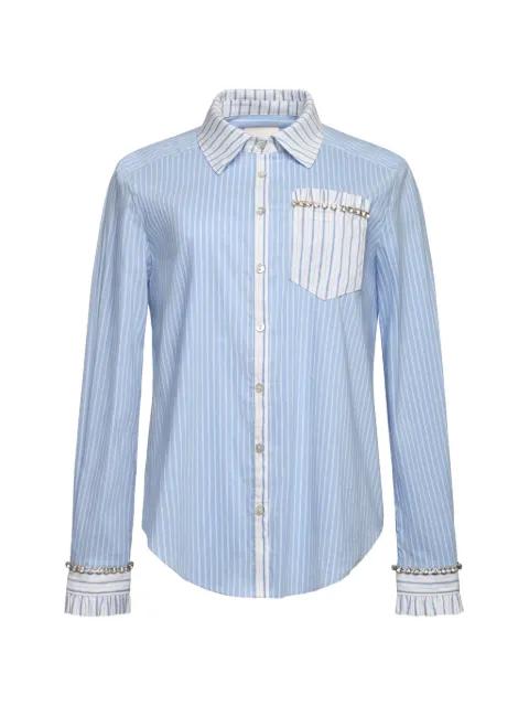 Dorsia striped-embellished  shirt by CINQ A SEPT