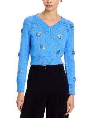 Embellished V-Neck Sweater by CINQ A SEPT