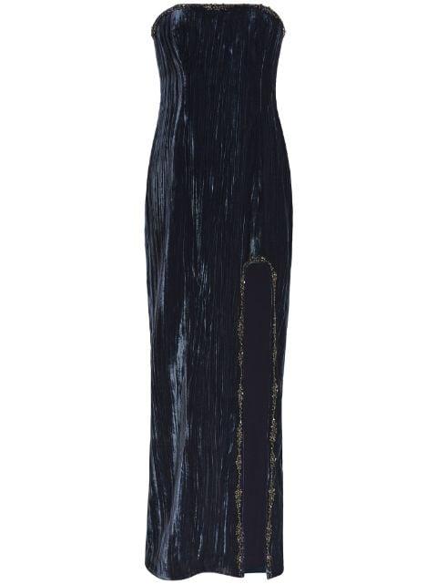 Eponine strapless velvet gown by CINQ A SEPT