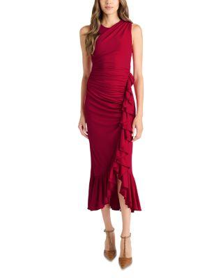 Fatima Ruffled Midi Dress by CINQ A SEPT