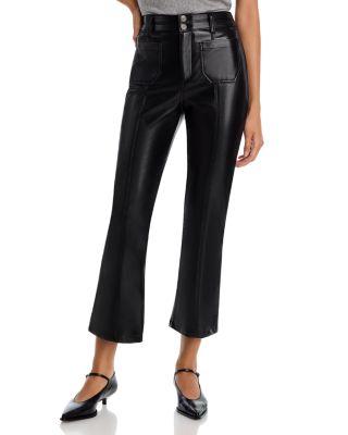 Faux Leather Dorothea High Rise Ankle Jeans in Black by CINQ A SEPT