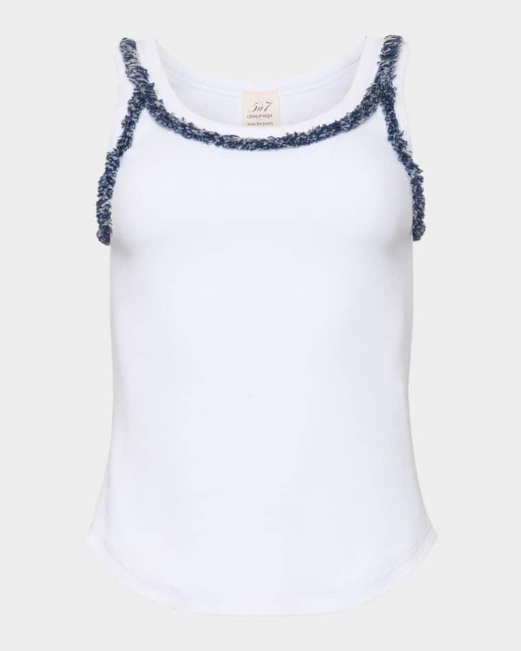 Fringe-Trim Tank Top by CINQ A SEPT