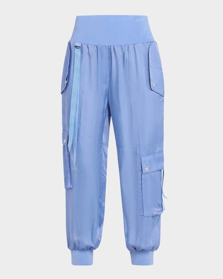 Harmony Satin Cargo Jogger Pants by CINQ A SEPT