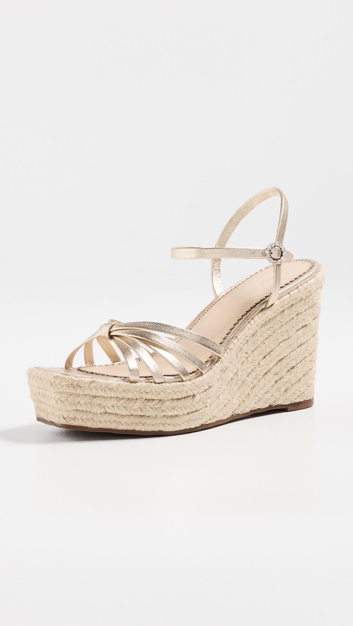 Helen Metallic Espadrille Wedges by CINQ A SEPT