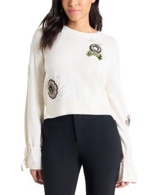 Heritage Rose Embellished Sweater by CINQ A SEPT