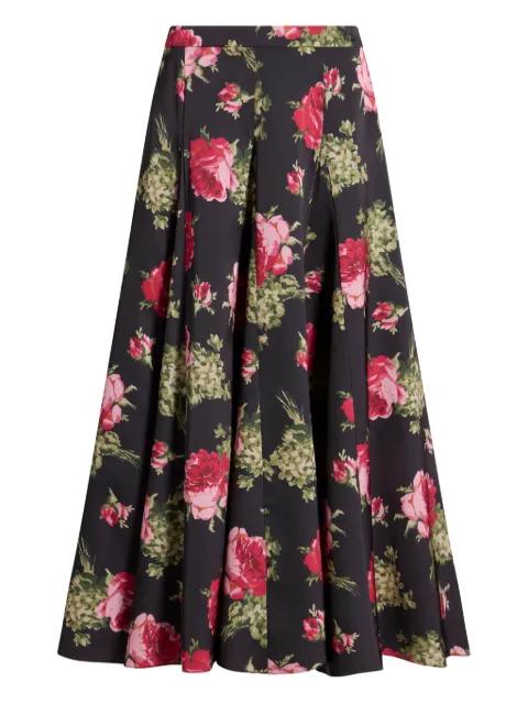Hilda baroque roses midi skirt by CINQ A SEPT