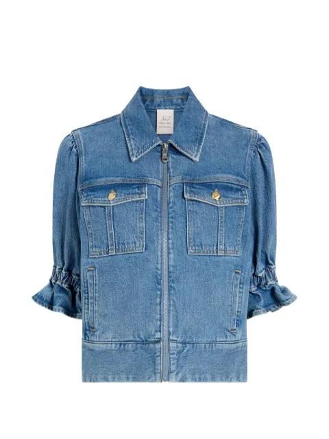 Holly puffed-sleeve denim jacket by CINQ A SEPT