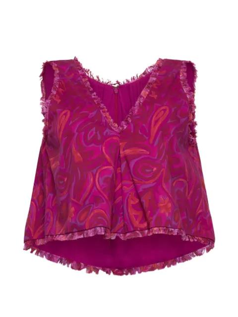 Ibbie Paisley Bloom frayed-edge blouse by CINQ A SEPT