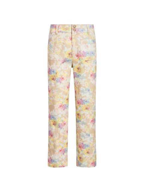 Ikat Bouquet Dorothea cropped jeans by CINQ A SEPT