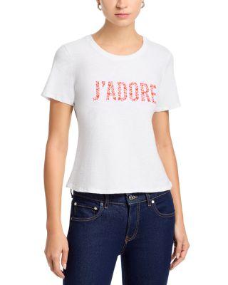 J'Adore Heart Shrunken Tee by CINQ A SEPT