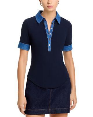Jaden Denim Trim Top by CINQ A SEPT