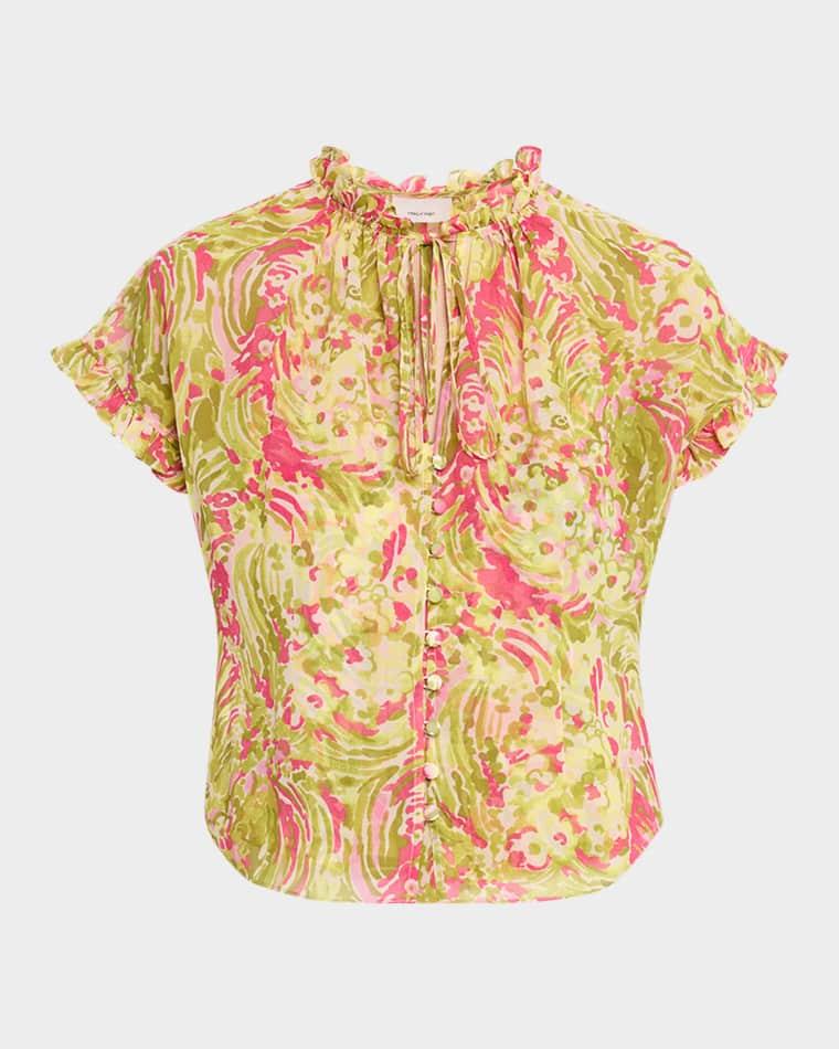 Jeni Daisy Swirl Top by CINQ A SEPT