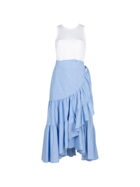 Jessie striped ruffled midi dress by CINQ A SEPT