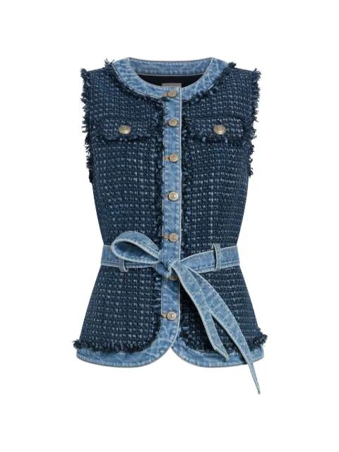 Joans frayed belted vest by CINQ A SEPT