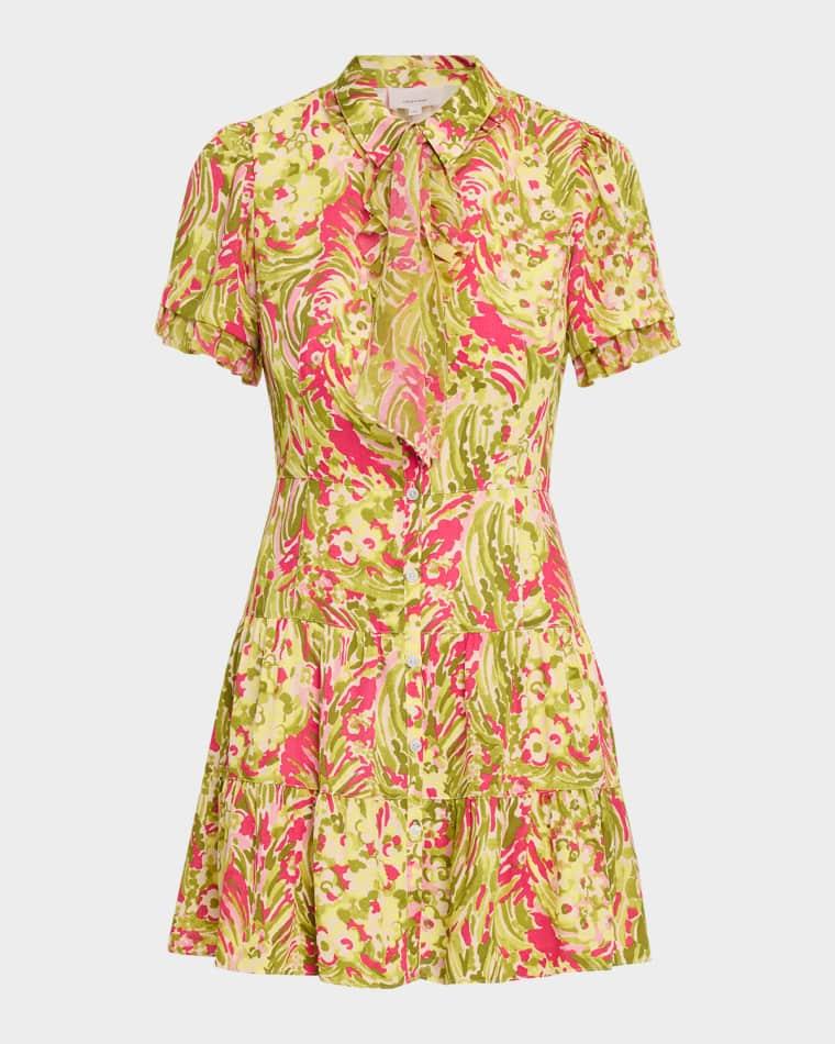 Kari Daisy Swirl Mini Dress by CINQ A SEPT
