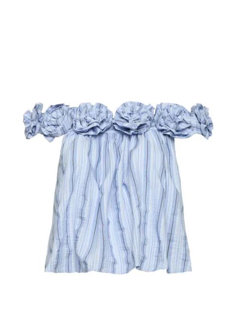 Kelsey floral-appliqué striped blouse by CINQ A SEPT