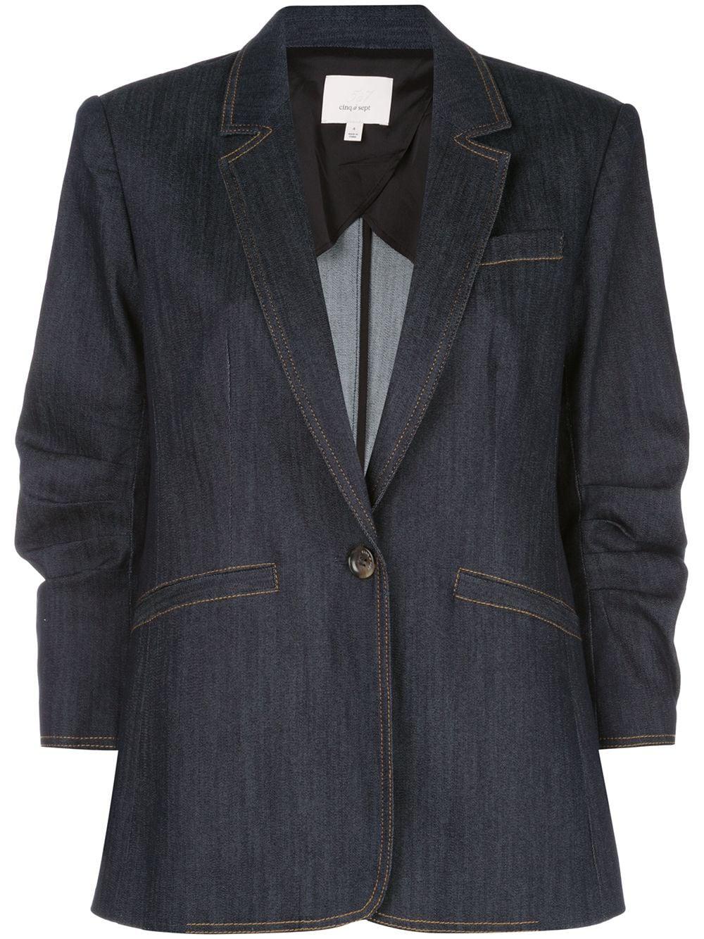 Khloe single breasted denim blazer by CINQ A SEPT