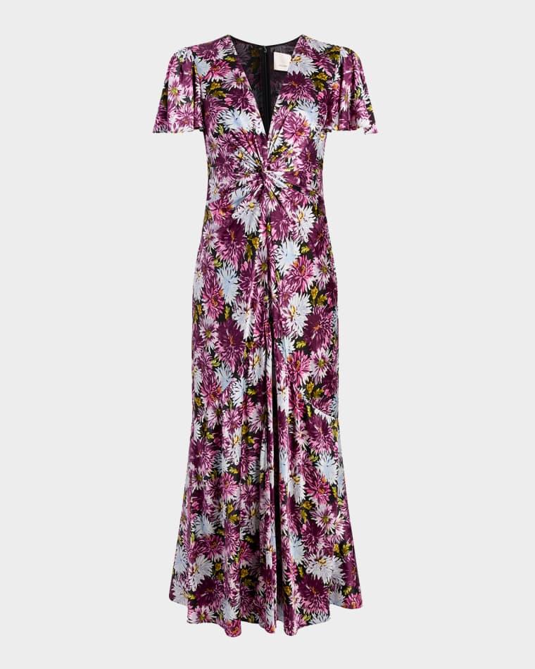 Kordyn Satin Dahlia-Print Dress by CINQ A SEPT