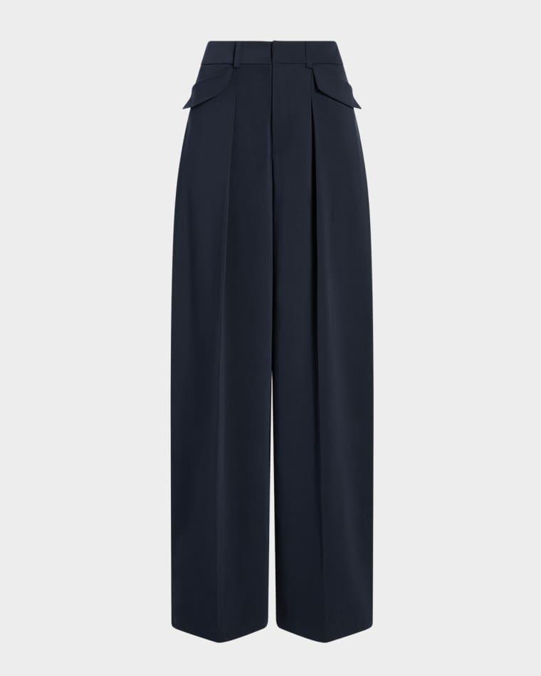 Leora Pleated Wide-Leg Trousers by CINQ A SEPT