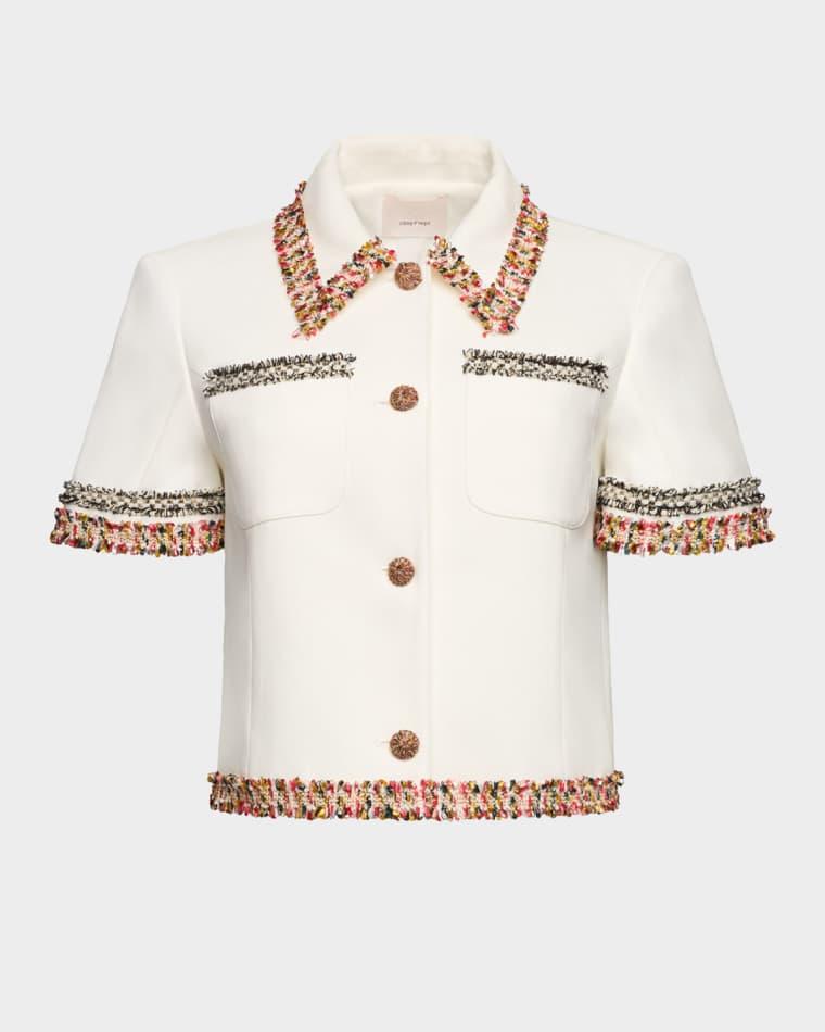 Lia Tweed-Embellished Short-Sleeve Jacket by CINQ A SEPT