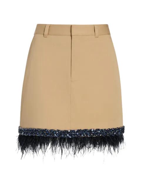Marie feather-trim mini skirt by CINQ A SEPT
