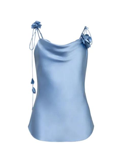 Marta flower-appliqué cowl-neck blouse by CINQ A SEPT