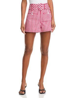 Mini Gingham Denim Allie Shorts by CINQ A SEPT