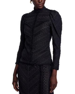 Mito Textured High Neck Top by CINQ A SEPT