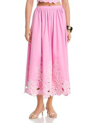 Paisley Bloom Embroidered Skirt by CINQ A SEPT